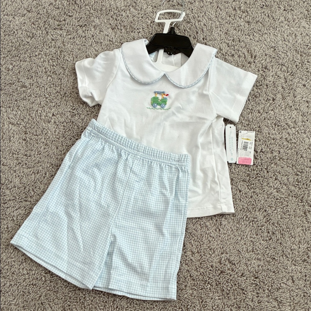 Edgehill Collection White and Light Blue Kids Matching Set